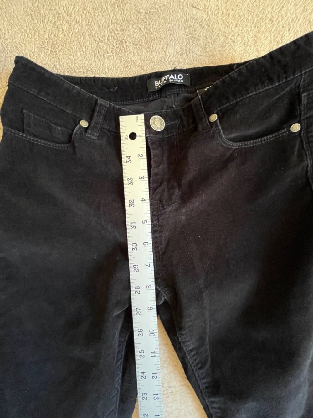 Buffalo David Bitton Womens Black Corduroy Skinny Fit Jeans Size 2/26 - Picture 8 of 16